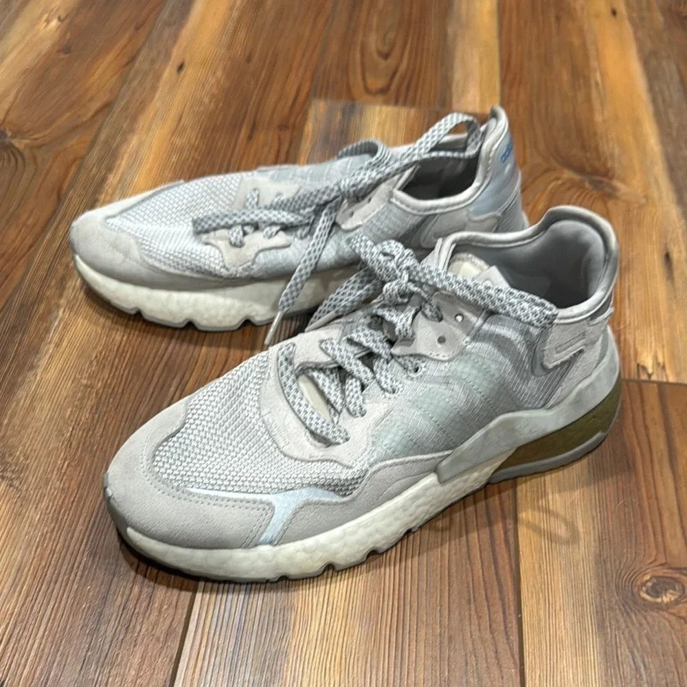 Gray and White Sneakers